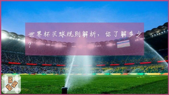 世界杯买球规则解析，你了解多少？